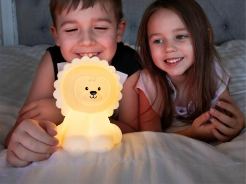 LED-Nachtlicht für Kinder mit Bluetooth-Lautsprecher Löwe | Silikon-Touch-USB-Nachtlicht für Kinder | JS-L8L-330