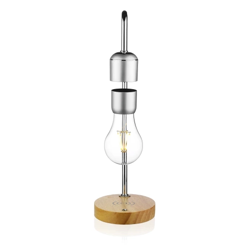 Schwebende magnetische Lampe | LED-Lampe mit induktivem Ladegerät | Nachtlicht | HX-S007R1-SILVER