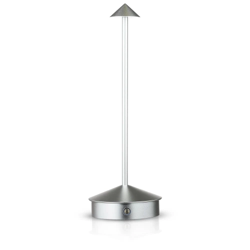 Tischlampe mit eingebautem Akku | Nachtlicht mit drei Leuchtfarben | Stimmungsvolle Lampe für Hotel, Restaurant | HJA32-SILVER