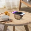 Smarter LED-Wecker mit 15-W-Qi-Ladegerät, Thermometer und 3 Alarmen | USB-Uhr fürs Schlafzimmer | SZ07-15W-BR