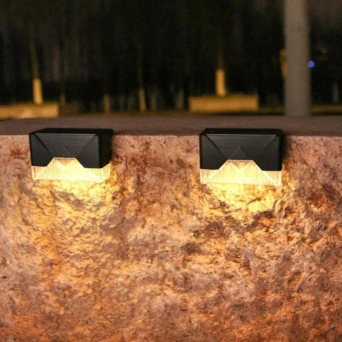 LED-Gartenleuchte Set | 4 Stück, solarbetrieben, zur Montage an Treppen, Zaun oder Geländer | BS-113