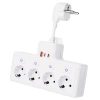 Steckdosenleiste mit 4 Schuko-Steckdosen 45° mit USB-A, USB-C PD 20 W und Lightning | BGS-A+C+L-W