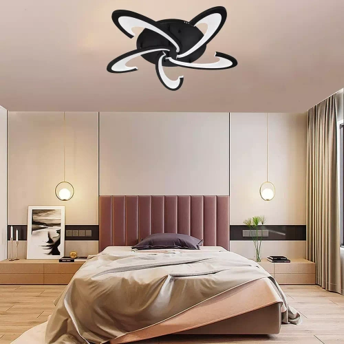 Moderne Deckenleuchte | LED-Deckenleuchte | Schwarz | Deckenleuchte RLF-C55W-B