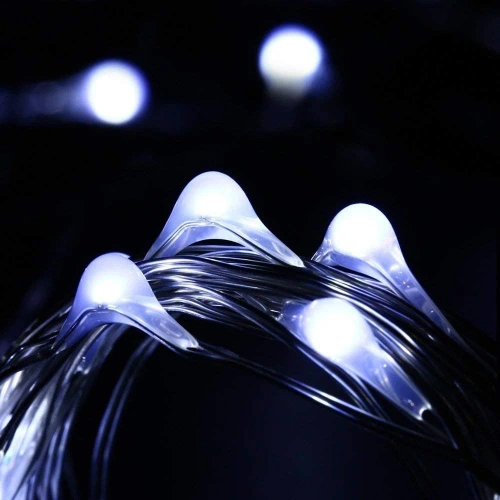 LED-Girlande solar, Gartenleuchte zum Einstecken | 200 LEDs, 20 m | kaltweiß | FLD-200LED-WC