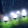 Solar-Gartenlampe Weiße Kugel | Erdspieß, Bodenmontage | 10cm | YNG-105-WC