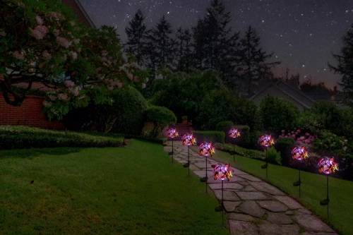 Solarblume | Solar-LED-Gartenlaterne Schmetterlinge | 65 cm, 600mAh | FLD-09-C