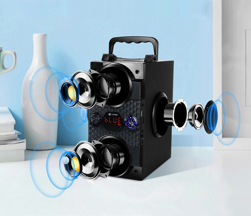 Bluetooth-Lautsprecher | 4 Lautsprecher, Holzgehäuse, Mikrofoneingang, Karaoke-Modus | SP-A25