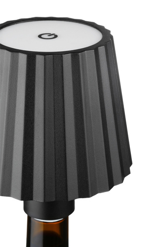 Tischlampe zum Aufstecken auf eine Flasche | HJA47-SCHWARZ | LED-Tischlampe mit eingebautem Akku
