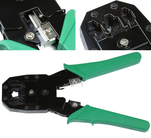 Netzwerk-Tool-Set | LAN-Tester, Crimpzange, Isolierungsentferner, LSA-Crimper | RJ-45, RJ-11 | AR-811