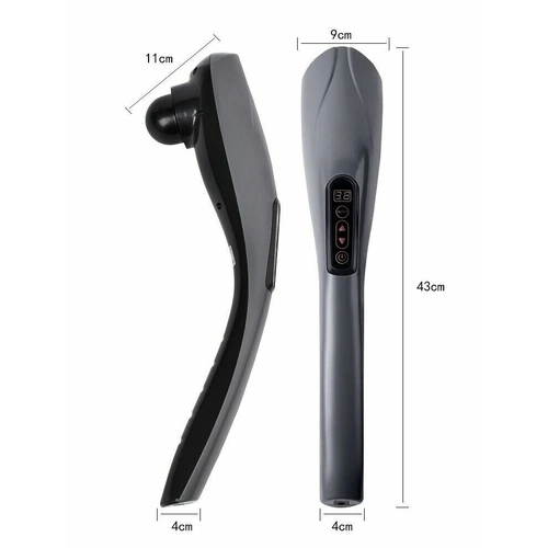 Massagegerät mit austauschbaren Aufsätzen | Vibrationsmassage für den Rücken | Massagepistole zur Bekämpfung von Cellulite | YT-1706-GREY