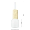 Pendelleuchte im skandinavischen Design mit Holzelement | E27 Fassung, geeignet für Wohnzimmer und Schlafzimmer | weiß | YG-XD002C-W