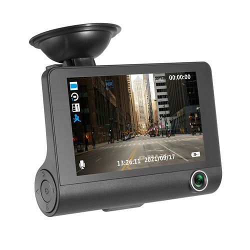 Video-Recorder, Autokamera | 3 Kameras - Vorderseite, Rückseite, Innenraum | FullHD 1296p | Bildschirm 4" | PZ-E9