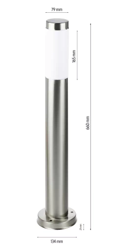 Garten Stehleuchte, runder Sockel für E27 Glühbirne | 230V Stromversorgung, Edelstahl | Inox, 65cm | LLR-65CM