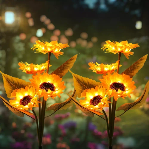 Solarblume | Solar-LED-Gartenlaterne Sonnenblumen | 75 cm, 600 mAh | FLD-36-GELB