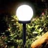 Solar-Gartenlampe Weiße Kugel | Erdspieß, Bodenmontage | 10cm | YNG-105-WC