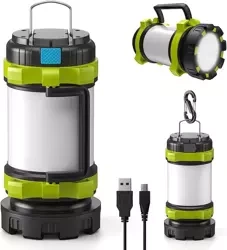 LED-Campinglampe mit Powerbank-Funktion, Outdoor-Taschenlampe | 800 lm, 3.700 mAh, bis zu 20 h Laufzeit, 6 Leuchtmodi, rotes Licht, IPX4 | HC-260