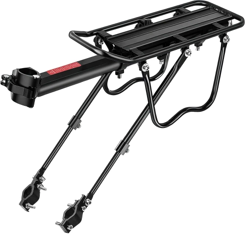 Fahrrad-Gepäckträger hinten, universal, verstellbar, Aluminium, für Sattelstütze, 24–29 Zoll, bis 50 kg Traglast | 671-09-C