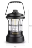 LED Campinglampe im Retro-Stil mit Powerbank-Funktion | Stufenlose Helligkeits- und Farbregelung | 3000mAh, 20-260lm, 5-120h, IPX6 | Schwarz | MY-880