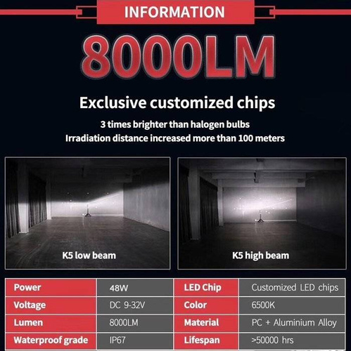 LED-Scheinwerferlampe | H7 | 80 W | 16.000 lm | Set | K5 GT ZES