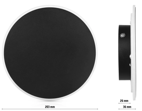 LED-Wandleuchte | rund ⌀20 cm | modern | BD20-20CM-B