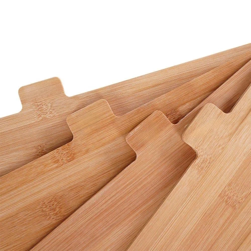Holz-, Bambus-Schneidebrett | Brettständer | Servierbrett-Set | NFS-4in1
