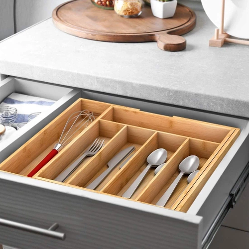 Ausklappbarer Bambusbesteck-Organizer | RSD-768
