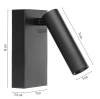 Wandlampe | Wandleuchte mit beweglichem Reflektor | Moderne Aluminiumlampe | WLV-176-3W-B