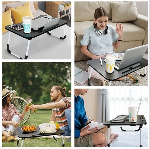 Laptop-Unterlage | klappbarer Frühstückstisch, Bettablage | schwarz | LFD-6040-BLACK