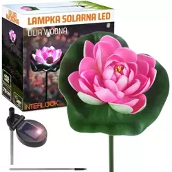 LED-Gartenleuchte Solar | 70 cm, 600 mAh | lilia wodna, lotos | FLD-39-pink