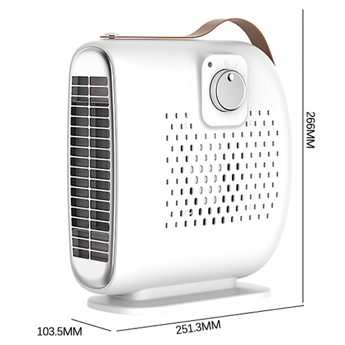 Elektrischer Retro-Heizkörper, Mini-Heizlüfter, Heizlüfter | 2 Geschwindigkeiten | 500 W | Weiß | JM-115