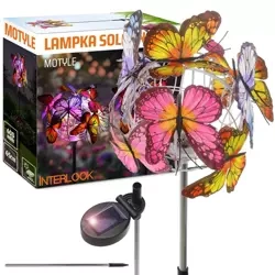 LED-Gartenleuchte Solar Blume mit Schmetterlingen | 65 cm, 600 mAh | FLD-09-C