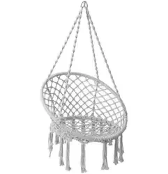 Hängesessel, Brasilianischer Stuhl, Korb, Schaukel, Hängematte | bis 120 kg | DY-A003-GREY