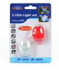 LED-Fahrradlichter | Silikonhülle, universelle Halterung | Set bestehend aus 2 Stück - weiß + rot | BL-01