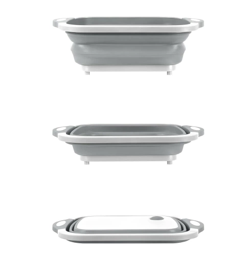Faltbare Abfluss-Schüssel | Camping-Schüssel | Schneidebrett-Schüssel | ZXS-398-GREY