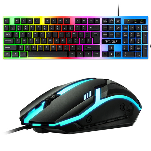 Gaming-Set Tastatur und Maus, LED-RGB-Beleuchtung, USB | TF230