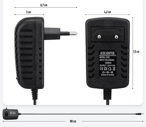 Netzadapter | Netzteil DC/AC | Universal-Ladegerät | JCY12200-SCHWARZ