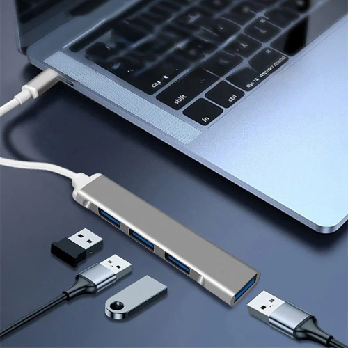 USB-Hub | USB-C auf 4x USB-A Adapter, 4-in-1 Verteiler | Hub