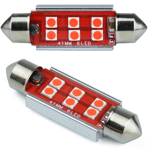 Auto-LED-Lampe C5W 6 SMD 3535 CAN BUS rot