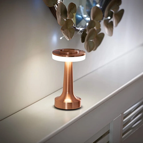 Kabellose Tischleuchte | Touch-Nachtleuchte mit einstellbarer Lichtfarbe | USB-Leuchte | HJA14-SILVER