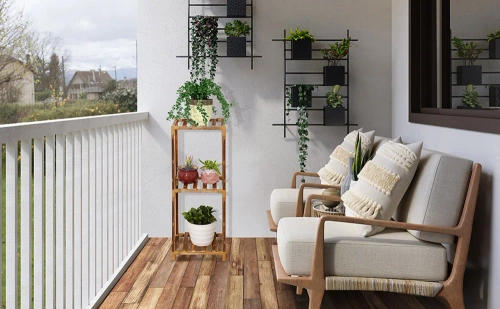 Holzblumenständer für Töpfe | Pflanzenständer | Blumenregal | NZ237-BAMBOO