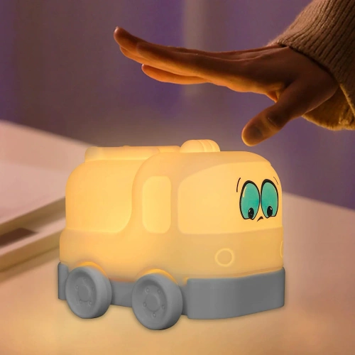 Silikon LED Nachtlicht Feuerwehrauto | Tragbare Kinderlampe 9 Lichtfarben | JL-603
