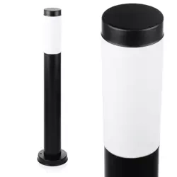 Gartenleuchte Stehleuchte, runder Pfosten für E27-Leuchtmittel | 230 V, Edelstahl, 65 cm | schwarz matt | LLR-65CM