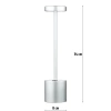 34 cm Tischlampe mit eingebautem Akku | Nachtlicht mit drei Leuchtfarben | Stimmungsvolle Lampe für Hotel, Restaurant | HJA28-SILVER-2