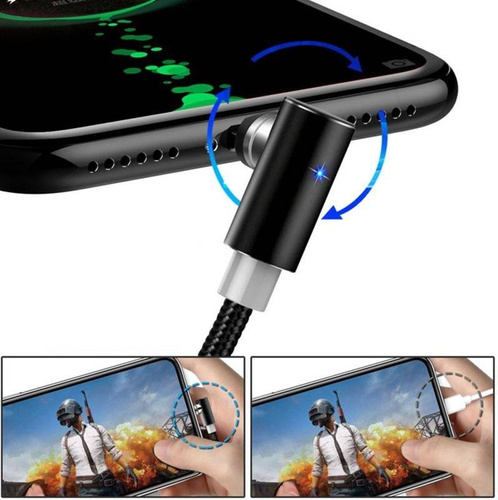 3-in-1 2M | Magnetisches Winkelkabel | 3 Anschlüsse - Micro, Type-C und Lightning | Quick Charge 3.0 | AM51