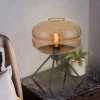 Stilvolle Nachttischlampe mit Glaslampenschirm | Moderne Glas-Tischlampe | BH-233-BROWN