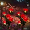 Solarblume | Solar-LED-Gartenlampe Rote Rosen | 74 cm, 600 mAh | FLD-35-RED