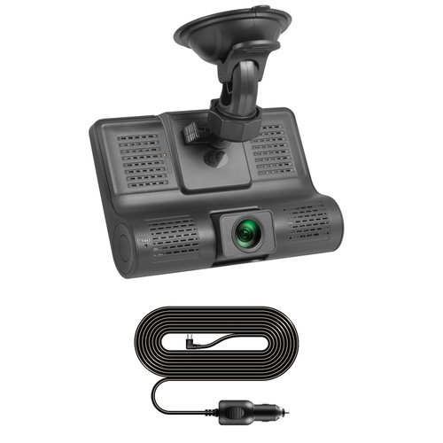 Video-Recorder, Autokamera | 3 Kameras - Vorderseite, Rückseite, Innenraum | FullHD 1296p | Bildschirm 4" | PZ-E9