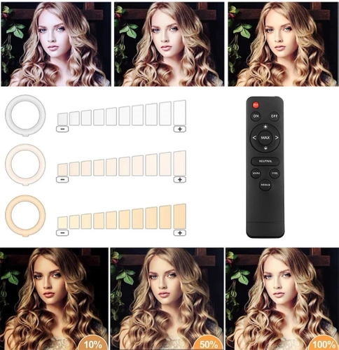 Ringlicht mit Spiegel | Ringlicht mit Stativ | Set mit Netzteil und Ring 60W | M45-60W-B
