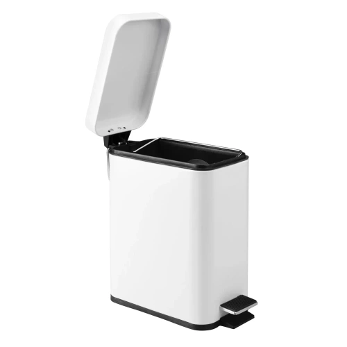 Badezimmer Mülleimer | rechteckig, mit Pedal | 5 Liter, weiß | GY-PS5L
