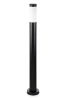 Stehende Gartenlaterne, runder Pfosten für E27-Glühbirne | 230V Stromversorgung, Edelstahl | Mattschwarz, 90cm | LLR-90CM